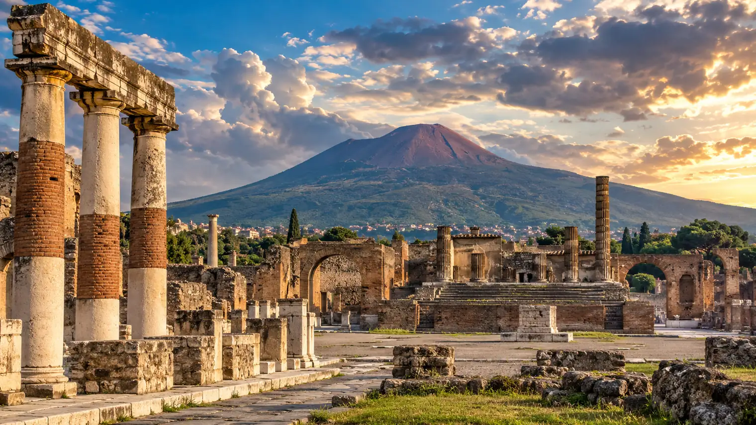 Pompei ed Ercolano si trovano sulla stessa linea Circumvesuviana ai piedi del Vesuvio